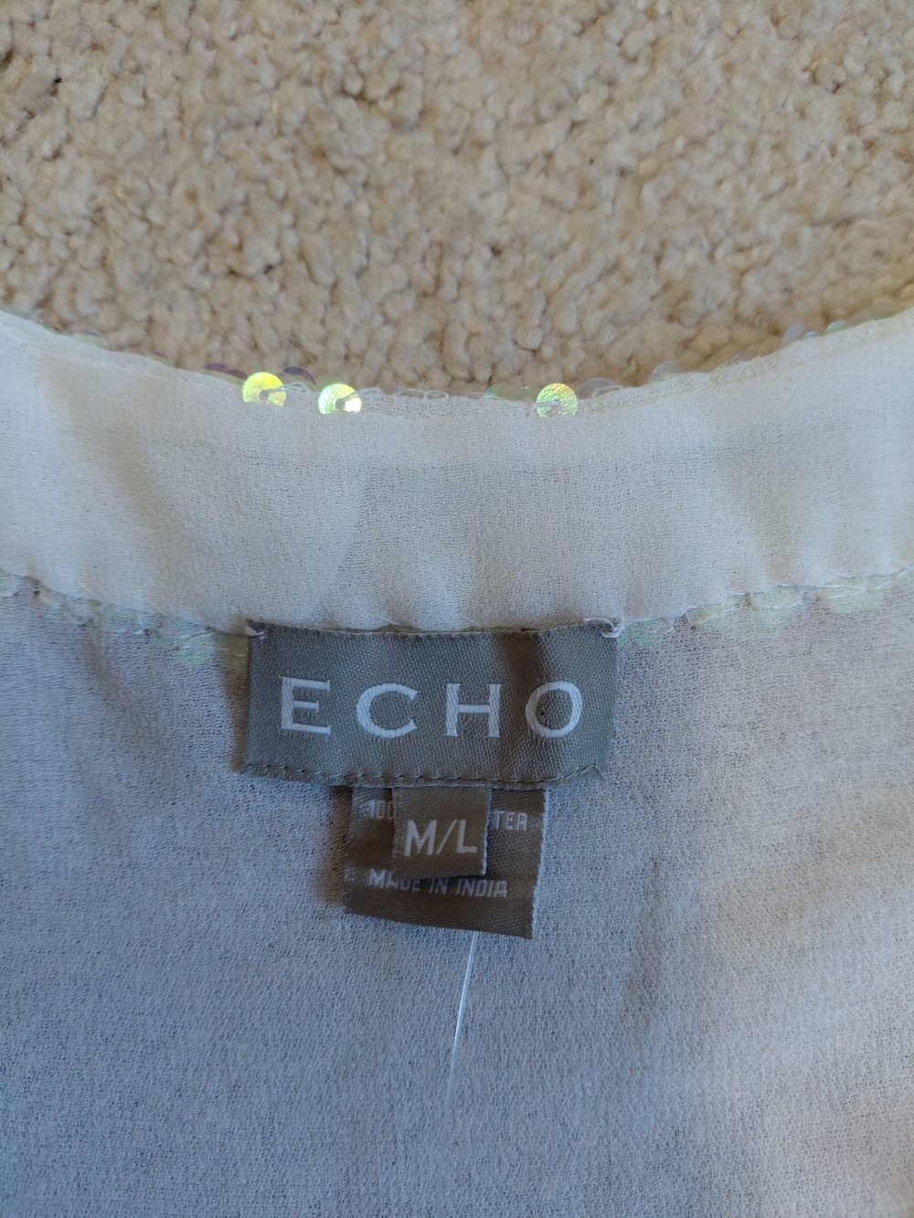 Echo Shrug with Iridescent Sequin Trim - Picture 2 of 7